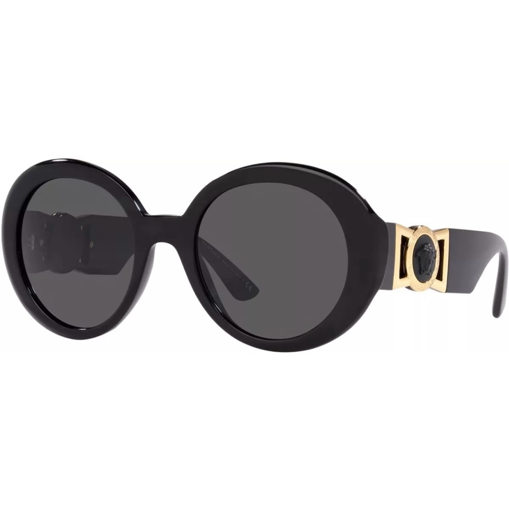 VERSACE 55mm Black
Round Women's Sunglasses